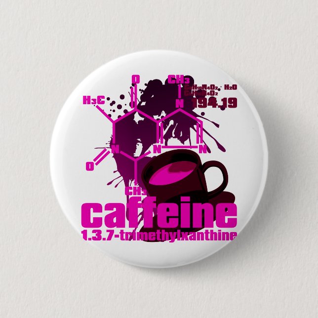 Badge Rond 5 Cm Caféine (Devant)