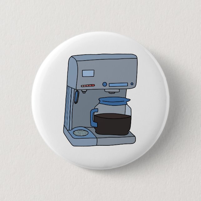 Badge Rond 5 Cm Cafetière (Devant)