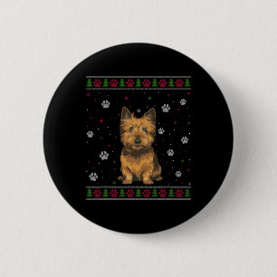 Badge Rond 5 Cm Cairn Terrier Chandail de Noël Xmas Animal de comp