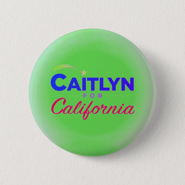 Badge Rond 5 Cm Caitlyn Jenner pour California 2021 Button (Devant)