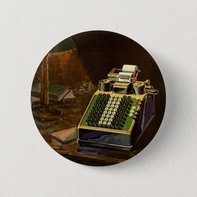 Badge Rond 5 Cm Calculatrice comptable Comptometer d'entreprise vi (Devant)