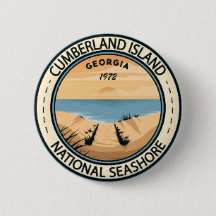 Badge Rond 5 Cm Cale nationale de l'île Cumberland Bade de Géorgie