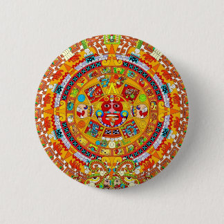 Badge Rond 5 Cm Calendrier Aztèque