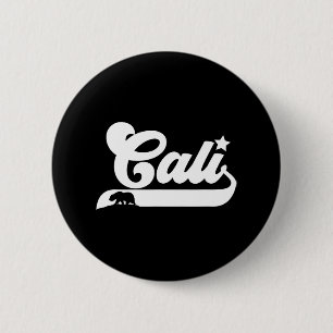 Badge Rond 5 Cm Cali Vintage Californie Ours Usa Etat Beauté Desi