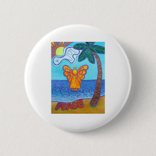 Badge Rond 5 Cm California Beach Angel