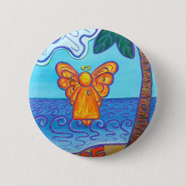 Badge Rond 5 Cm California Beach Angel (Devant)