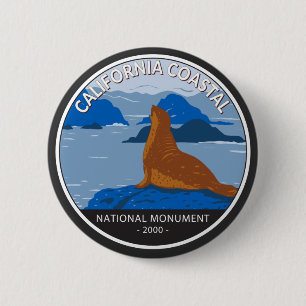 Badge Rond 5 Cm California Coastal National Monument Circle Retro