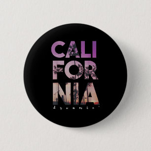 Badge Rond 5 Cm California Dreaming Beach Palm Tree Vacatio été