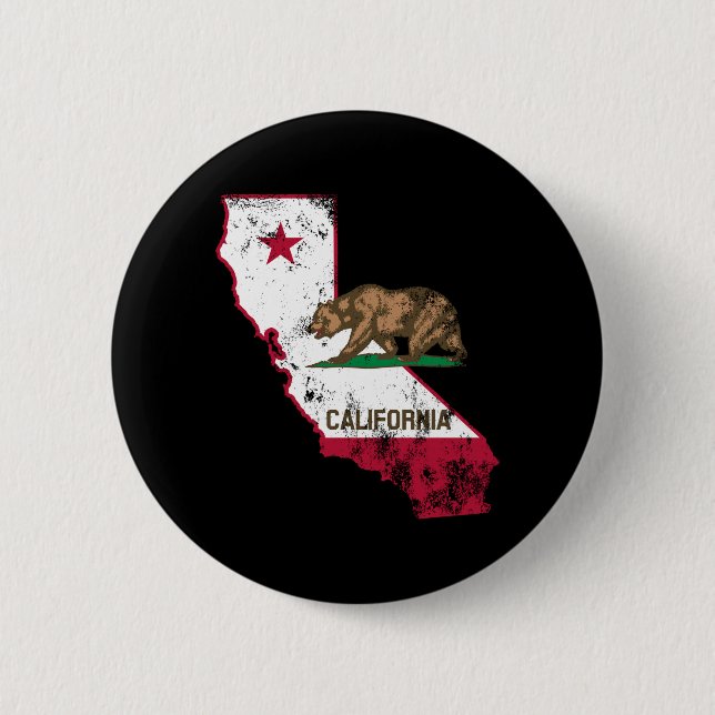 Badge Rond 5 Cm California Flag Patriotic (Devant)