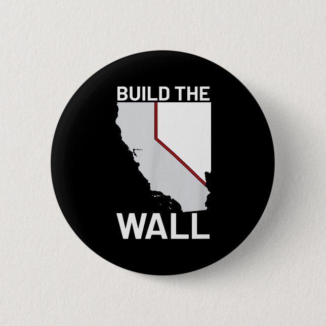 Badge Rond 5 Cm California Nevada Build The Wall Ca Nv  (Devant)