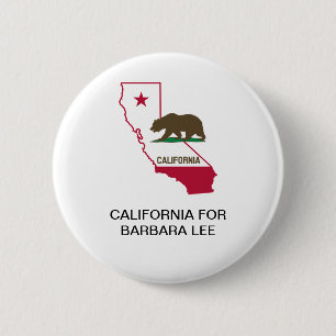 Badge Rond 5 Cm CALIFORNIA pour Barbara Lee SENATE Button