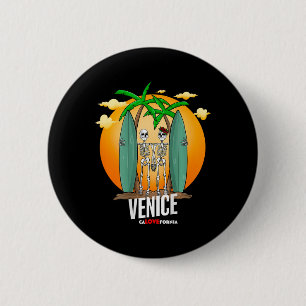 Badge Rond 5 Cm California Surf Ensoleillé Venice Beach Surfant Sq