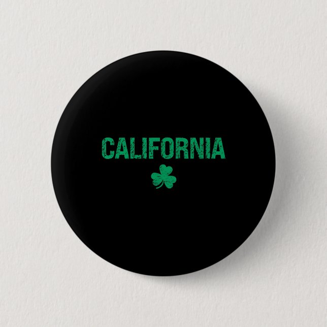 Badge Rond 5 Cm California trèfle irlandais Saint-Patrick  (Devant)