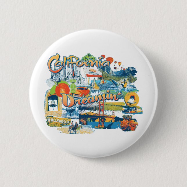 Badge Rond 5 Cm Californie (Devant)