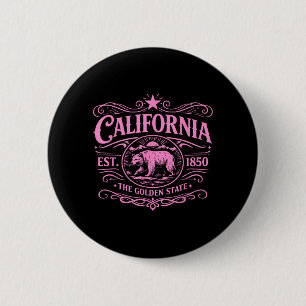 Badge Rond 5 Cm Californie 1850 Ours Vintage SoCal Norcal Los