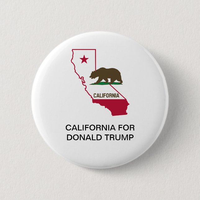 Badge Rond 5 Cm CALIFORNIE pour le bouton DONALD TRUMP 2020 (Devant)