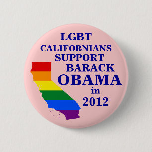 Badge Rond 5 Cm Californiens de LGBT pour Obama 2012