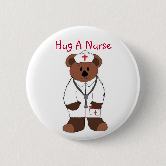 Badge Rond 5 Cm Câlins à une infirmière (Devant)
