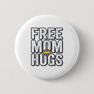Badge Rond 5 Cm Câlins gratuits de maman Fierté Cœur Vintage T-Shi