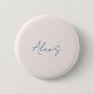 Badge Rond 5 Cm Calligraphie de nom Script Plain Simple Couleur Pa