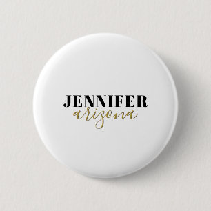 Badge Rond 5 Cm Calligraphie Elegant Plain Ajouter son propre nom