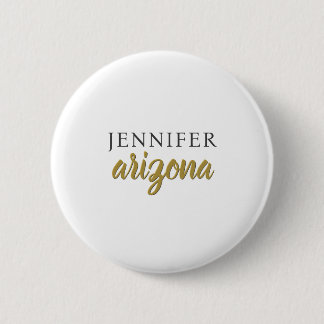 Badge Rond 5 Cm Calligraphie Élégant Simple Ajouter Votre Nom