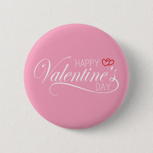 Badge Rond 5 Cm Calligraphie Heureuse Sainte-Valentin Bouton d'é