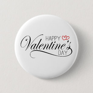 Badge Rond 5 Cm Calligraphie Heureuse Sainte-Valentin Bouton d'é