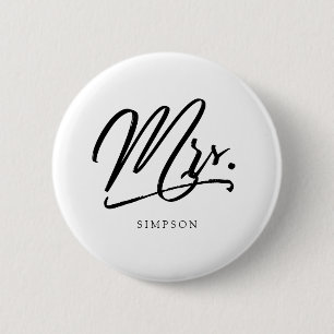 Badge Rond 5 Cm Calligraphie Mme élégante