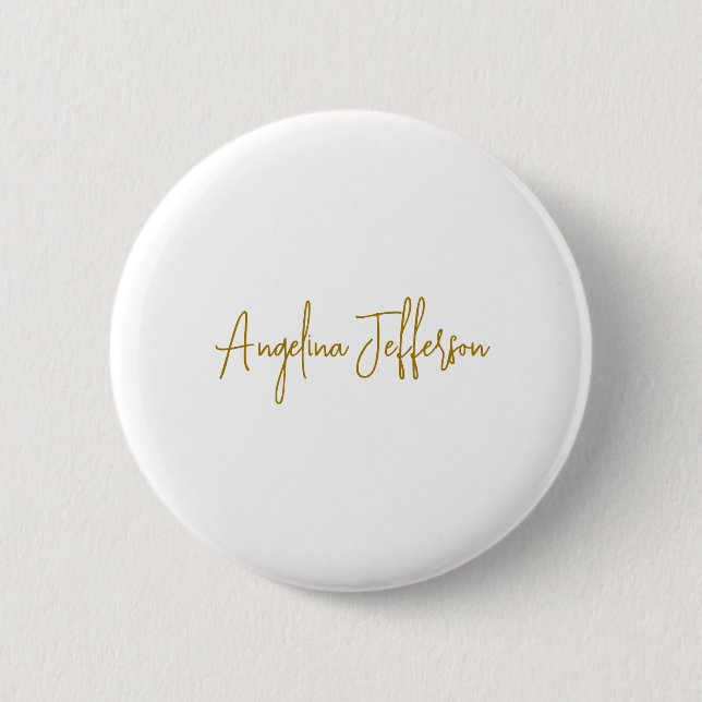 Badge Rond 5 Cm Calligraphie professionnelle Elegant or couleur (Devant)