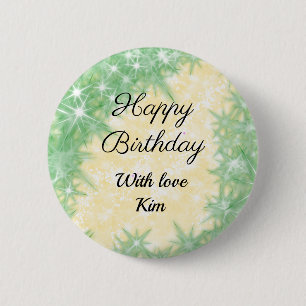 Badge Rond 5 Cm calligraphie simple minimale joyeux anniversaire p