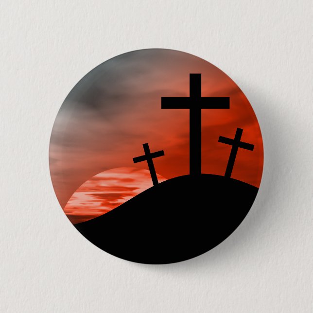 Badge Rond 5 Cm Calvaire (Devant)
