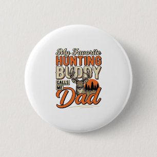 Badge Rond 5 Cm Camarade de chasse préféré m'appelle papa vintage