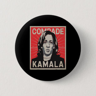 Badge Rond 5 Cm Camarade Kamala Shirt Drôle Porte Perle Politique