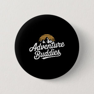 Badge Rond 5 Cm Camarades d'aventure Randonneur de montagne Randon