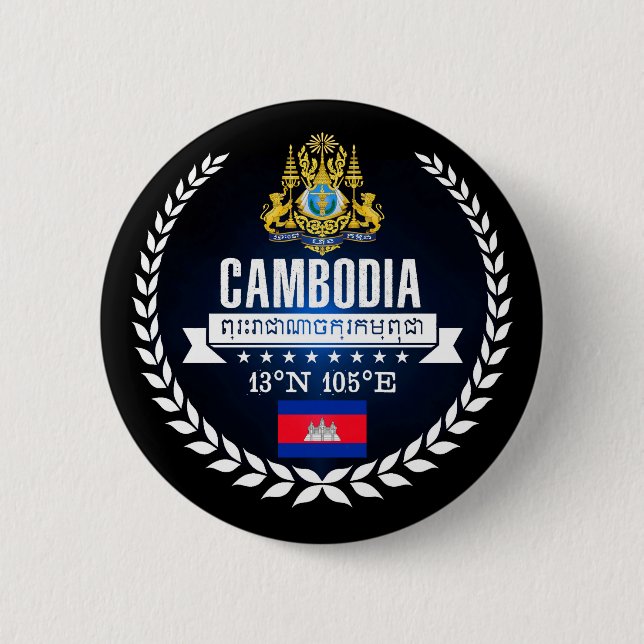 Badge Rond 5 Cm Cambodge (Devant)