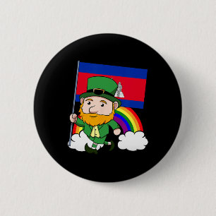 Badge Rond 5 Cm Cambodge Drapeau cambodgien fier St. Patricks Day