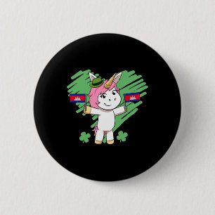Badge Rond 5 Cm Cambodge Fier Drapeau cambodgien Saint-Patricks Da