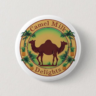 Badge Rond 5 Cm Camel Milk Delights-Tropical Camel Palm Pineapple