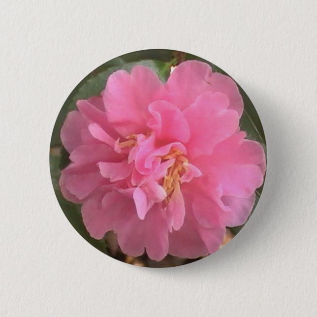 Badge Rond 5 Cm Camellia rose (Devant)