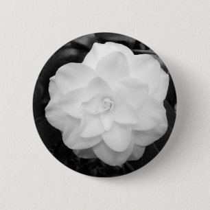 Badge Rond 5 Cm Camellie blanche