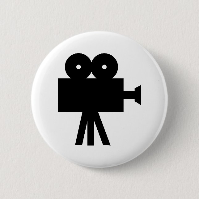 Badge Rond 5 Cm Caméra cinématographique Hollywood (Devant)