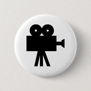 Badge Rond 5 Cm Caméra cinématographique Hollywood