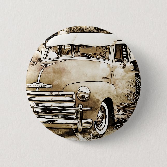 Badge Rond 5 Cm Camion Chevrolet classique (Devant)