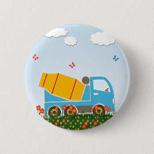 Badge Rond 5 Cm Camion de mélangeur de ciment