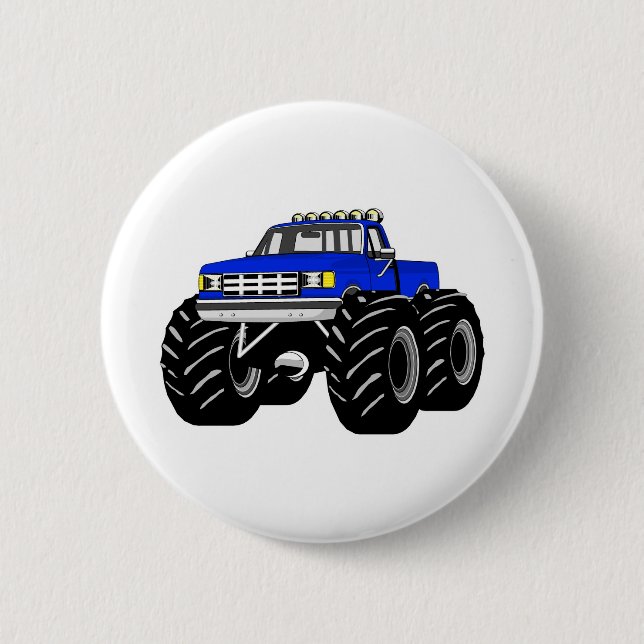 BADGE ROND 5 CM CAMION DE MONSTRE BLEU (Devant)