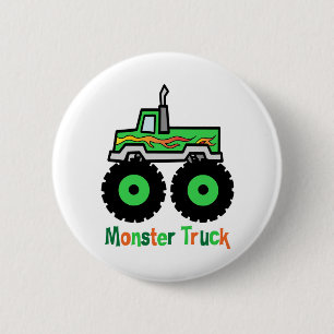 Badge Rond 5 Cm Camion de monstre vert