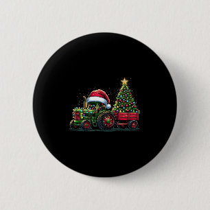 Badge Rond 5 Cm Camion de Noël pour enfants Père Noël Camion de fe