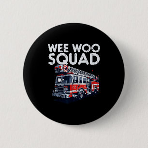 Badge Rond 5 Cm Camion de pompier Wee Woo Équipe Pompiers Hommes G