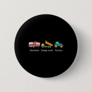 Badge Rond 5 Cm Camion de pompiers Camion à benne Tracteur Anti Tr